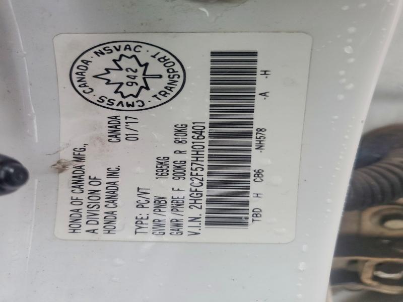 Aukcja sprzedaży 2017 Honda Civic, vin: 2HGFC2F57HH016401, numer aukcji: 63011656