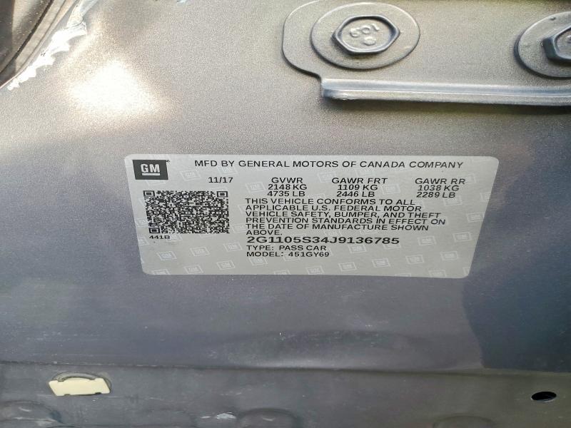 Aukcja sprzedaży 2018 Chevrolet Impala, vin: 2G1105S34J9136785, numer aukcji: 61164446
