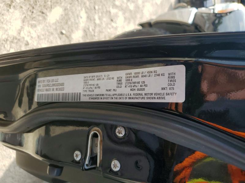 Продаж на аукціоні авто 2021 Ram 2500, vin: 3C6UR5CL8MG633400, номер лоту: 61940496