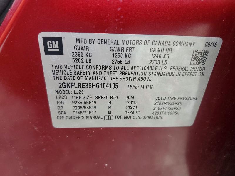 Продажа на аукционе авто 2017 Gmc Terrain, vin: 2GKFLRE36H6104105, номер лота: 63072686