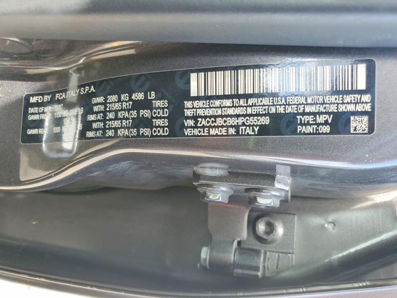 Продаж на аукціоні авто 2017 Jeep Renegade, vin: ZACCJBCB6HPG55269, номер лоту: 60596956