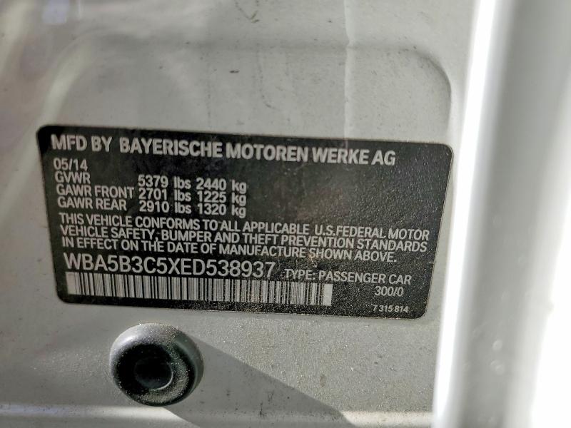 Aukcja sprzedaży 2014 Bmw 535, vin: WBA5B3C5XED538937, numer aukcji: 63401366