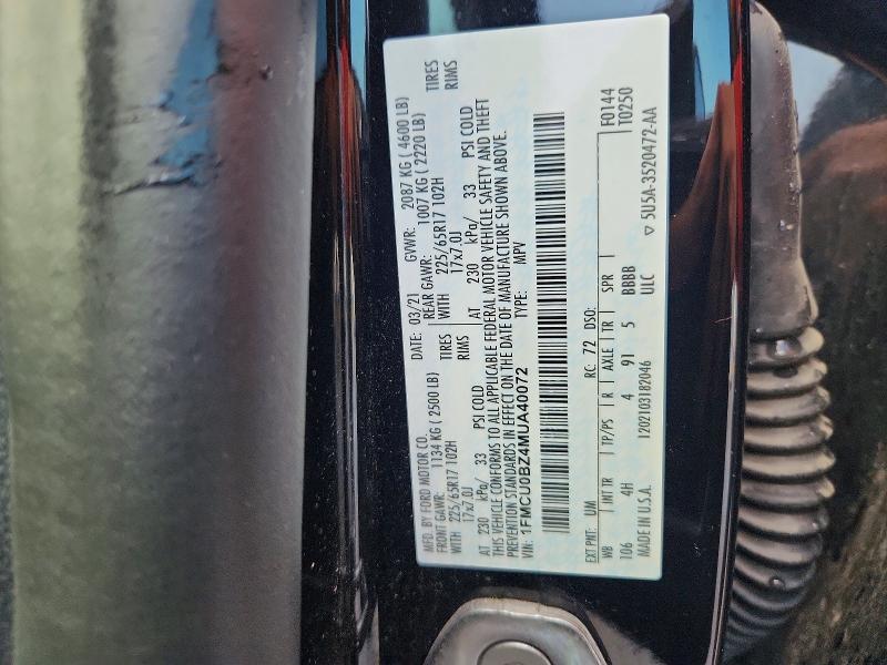 Продаж на аукціоні авто 2021 Ford Escape, vin: 1FMCU0BZ4MUA40072, номер лоту: 60448406