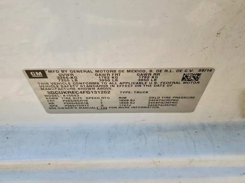 Auction sale of the 2015 Chevrolet Silverado, vin: 3GCUKREC4FG131262, lot number: 85976295