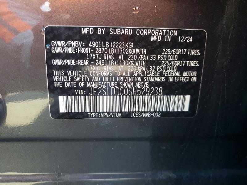 Aukcja sprzedaży 2025 Subaru Forester, vin: JF2SLDDC0SH529238, numer aukcji: 61949376