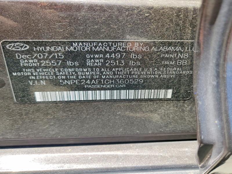 Aukcja sprzedaży 2016 Hyundai Sonata, vin: 5NPE24AF1GH360529, numer aukcji: 62641846