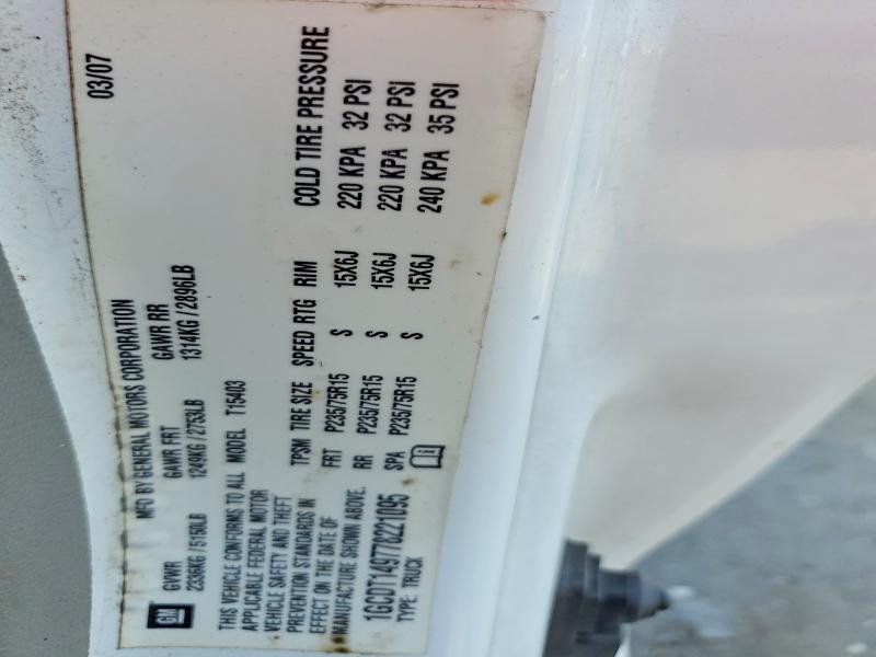 2007 Chevrolet Colorado მანქანა იყიდება აუქციონზე, vin: 1GCDT149778221095, აუქციონის ნომერი: 61150226