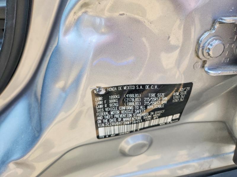 Aukcja sprzedaży 2022 Honda Hr-v, vin: 3CZRU6H73NM738454, numer aukcji: 61716566