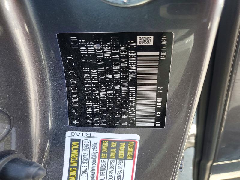Продажа на аукционе авто 2018 Honda Clarity, vin: JHMZC5F33JC023865, номер лота: 62208196