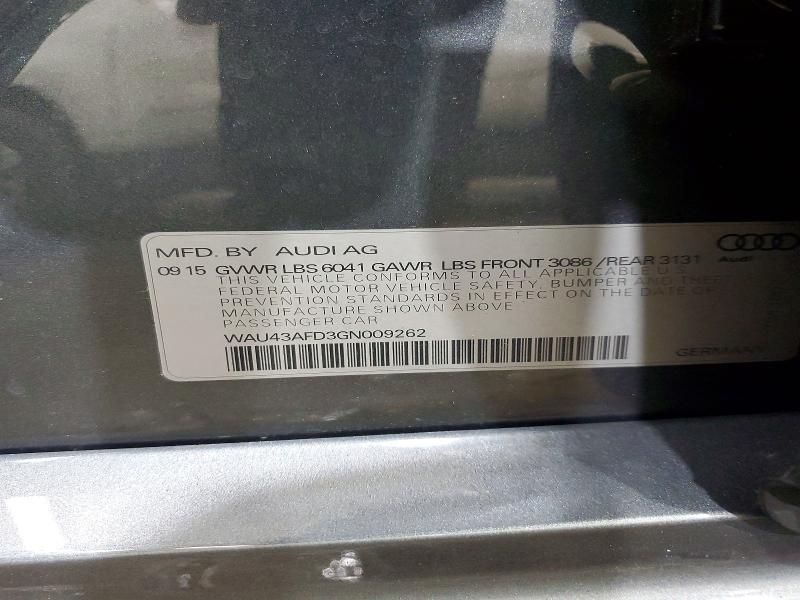 Aukcja sprzedaży 2016 Audi A8, vin: WAU43AFD3GN009262, numer aukcji: 59985596