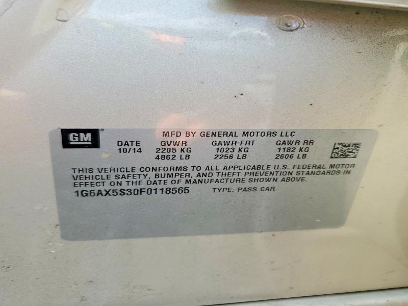 Aukcja sprzedaży 2015 Cadillac Cts, vin: 1G6AX5S30F0118565, numer aukcji: 61748226