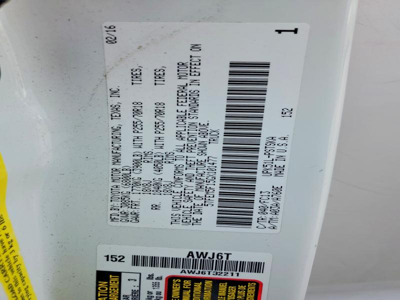 62881356 :رقم المزاد ، 5TFEM5F15GX101477 vin ، 2016 Toyota Tundra مزاد بيع