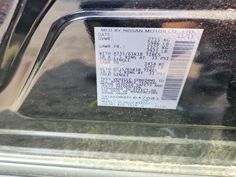 Продажа на аукционе авто 2014 Nissan Pathfinder, vin: 5N1AR2MN8EC647081, номер лота: 60667226