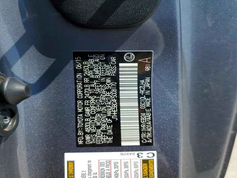 Aukcja sprzedaży 2015 Lexus Rc, vin: JTHHE5BC4F5008170, numer aukcji: 62769296