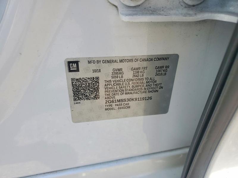 60210646 :رقم المزاد ، 2G61M5S30K9119126 vin ، 2019 Cadillac Xts مزاد بيع