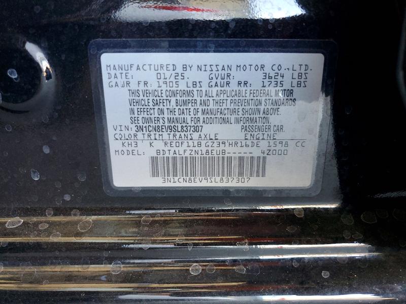 Aukcja sprzedaży 2025 Nissan Versa, vin: 3N1CN8EV9SL837307, numer aukcji: 60472346
