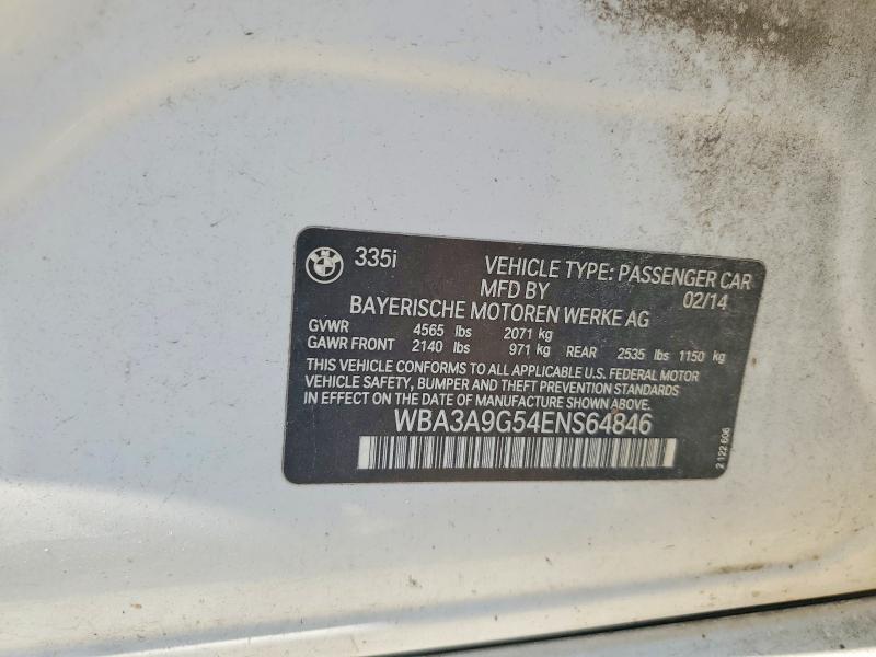 Aukcja sprzedaży 2014 Bmw 335, vin: WBA3A9G54ENS64846, numer aukcji: 61090056