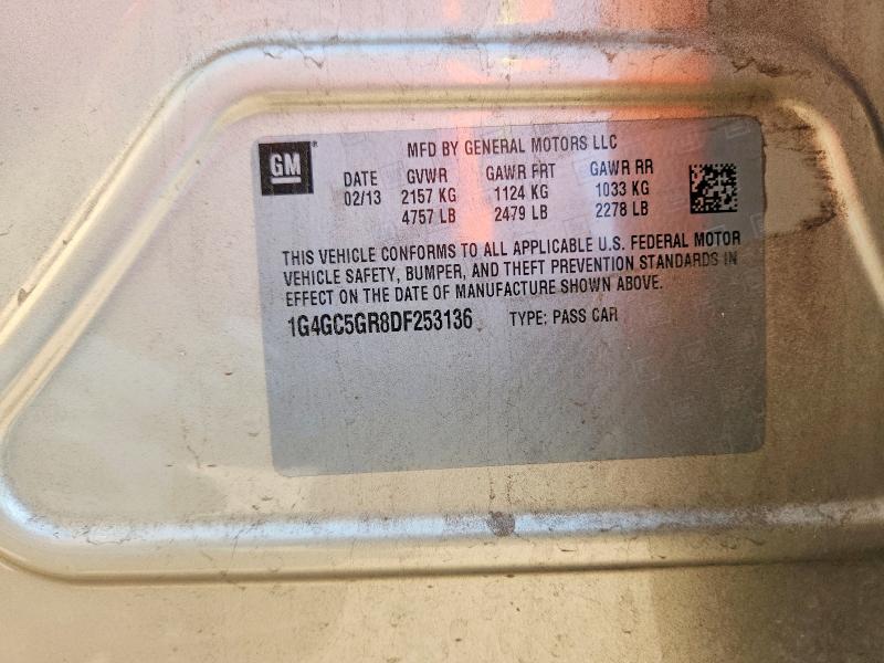 2013 Buick Lacrosse მანქანა იყიდება აუქციონზე, vin: 1G4GC5GR8DF253136, აუქციონის ნომერი: 60982106