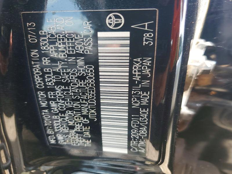 2014 Toyota Yaris მანქანა იყიდება აუქციონზე, vin: JTDKTUD35ED580650, აუქციონის ნომერი: 59260266