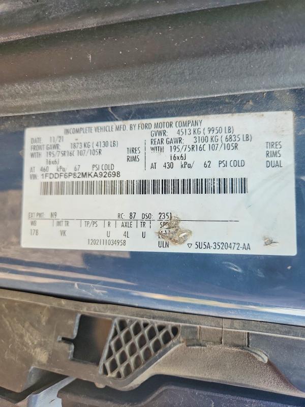 Продаж на аукціоні авто 2021 Ford Transit, vin: 1FDDF6P82MKA92698, номер лоту: 62263696