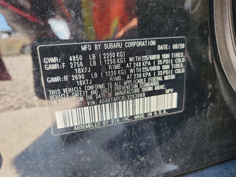 Aukcja sprzedaży 2020 Subaru Outback, vin: 4S4BTAPC8L3253068, numer aukcji: 60495686
