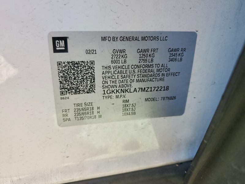 Продажа на аукционе авто 2021 Gmc Acadia, vin: 1GKKNKLA7MZ172218, номер лота: 61062316