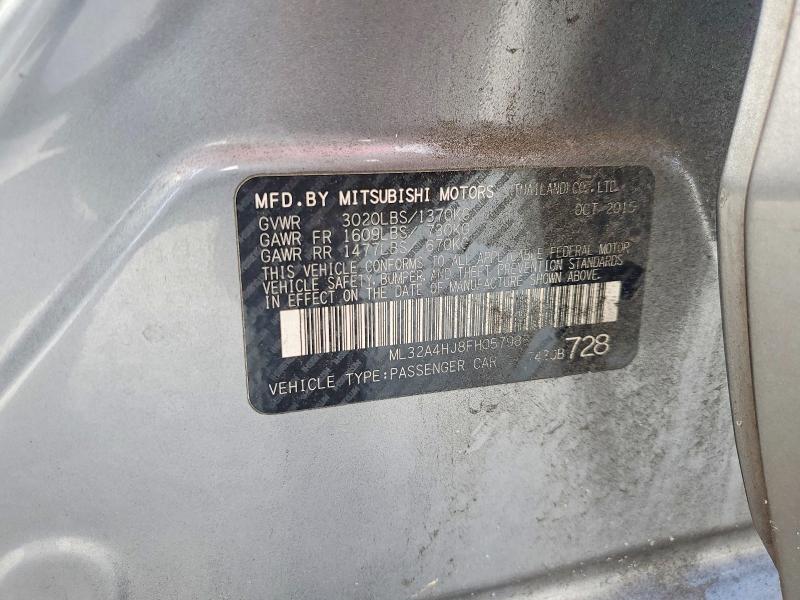 60872036 :رقم المزاد ، ML32A4HJ8FH057988 vin ، 2015 Mitsubishi Mirage مزاد بيع