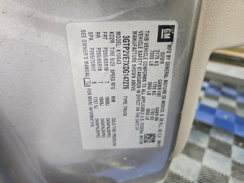 62763326 :رقم المزاد ، 3GTP2VE7XDG147276 vin ، 2013 Gmc Sierra مزاد بيع