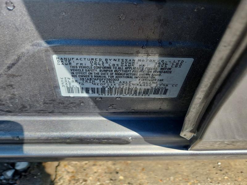 2015 Nissan Sentra მანქანა იყიდება აუქციონზე, vin: 3N1AB7AP6FY280303, აუქციონის ნომერი: 59179966