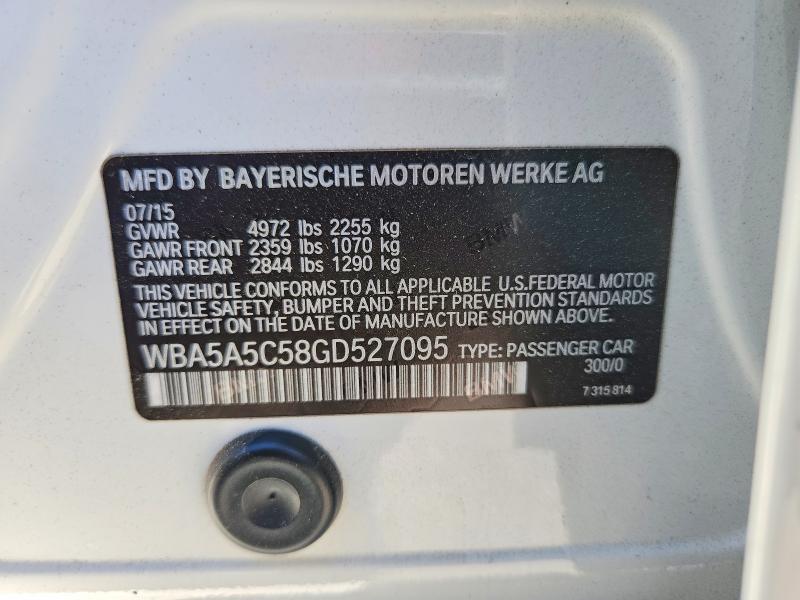 Aukcja sprzedaży 2016 Bmw 528, vin: WBA5A5C58GD527095, numer aukcji: 60202596