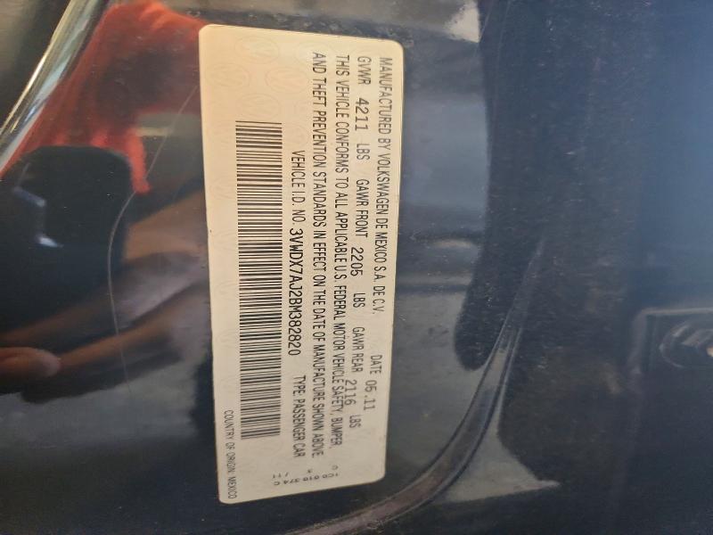 61334656 :رقم المزاد ، 3VWDX7AJ2BM382820 vin ، 2011 Volkswagen Jetta مزاد بيع