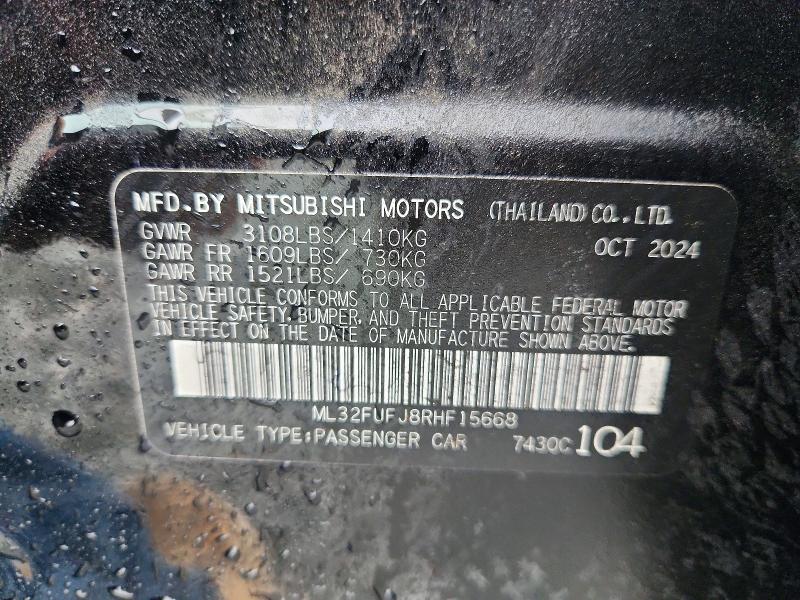 Продаж на аукціоні авто 2024 Mitsubishi Mirage, vin: ML32FUFJ8RHF15668, номер лоту: 60858426