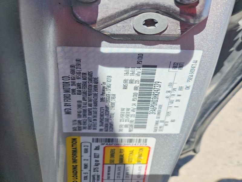 2017 Ford Fusion მანქანა იყიდება აუქციონზე, vin: 3FA6P0HD3HR247379, აუქციონის ნომერი: 59084506