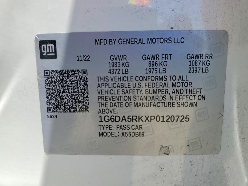 Aukcja sprzedaży 2023 Cadillac Ct4, vin: 1G6DA5RKXP0120725, numer aukcji: 60229726