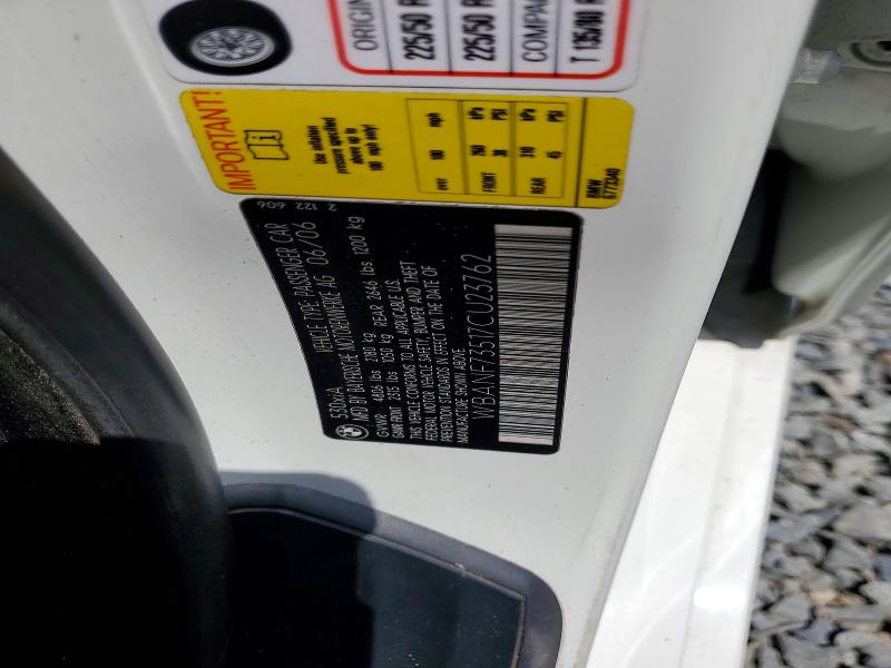 59333156 :رقم المزاد ، WBANF73517CU23762 vin ، 2007 Bmw 530 مزاد بيع