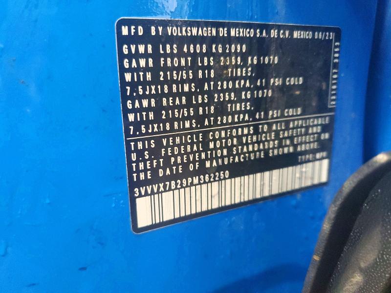 Продаж на аукціоні авто 2023 Volkswagen Taos, vin: 3VVVX7B29PM362250, номер лоту: 61034476