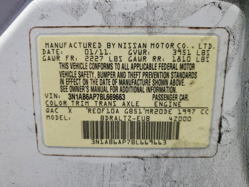 Продажа на аукционе авто 2011 Nissan Sentra, vin: 3N1AB6AP7BL669663, номер лота: 60467396