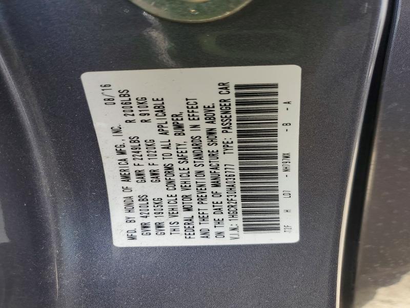 2017 Honda Accord მანქანა იყიდება აუქციონზე, vin: 1HGCR2F30HA036777, აუქციონის ნომერი: 61762276