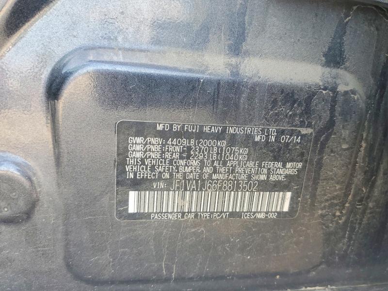 2015 Subaru Wrx მანქანა იყიდება აუქციონზე, vin: JF1VA1J66F8813502, აუქციონის ნომერი: 59593176