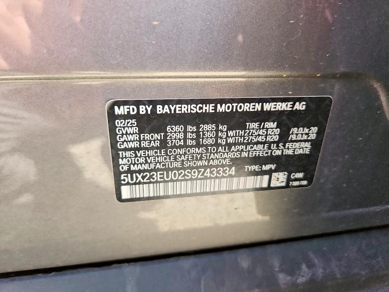 Продаж на аукціоні авто 2025 Bmw X5, vin: 5UX23EU02S9Z43334, номер лоту: 59240386