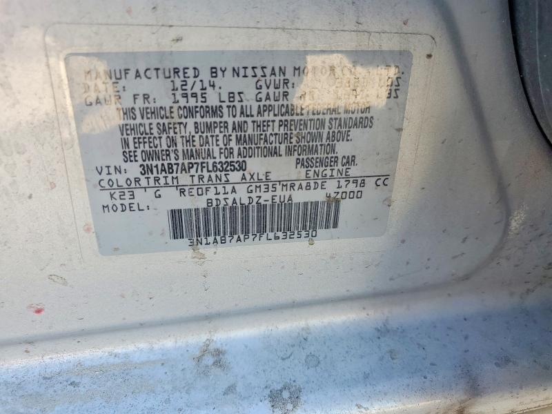 Продаж на аукціоні авто 2015 Nissan Sentra, vin: 3N1AB7AP7FL632530, номер лоту: 59721736