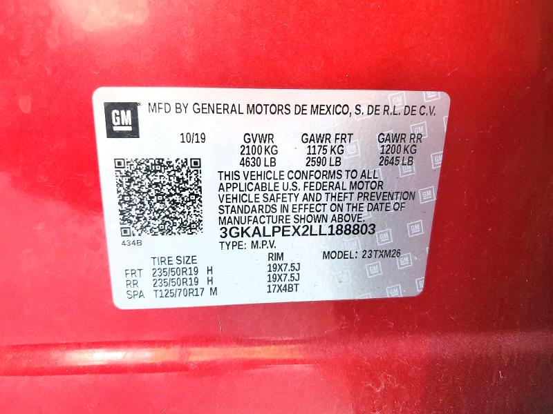 59325776 :رقم المزاد ، 3GKALPEX2LL188803 vin ، 2020 Gmc Terrain مزاد بيع