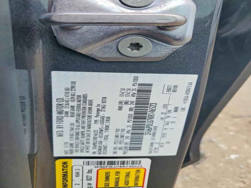 2019 Ford Fusion მანქანა იყიდება აუქციონზე, vin: 3FA6P0LU7KR146523, აუქციონის ნომერი: 62788106