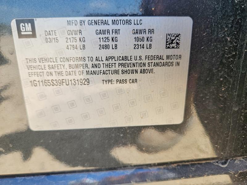 Продаж на аукціоні авто 2015 Chevrolet Impala, vin: 1G1165S39FU131929, номер лоту: 62697596