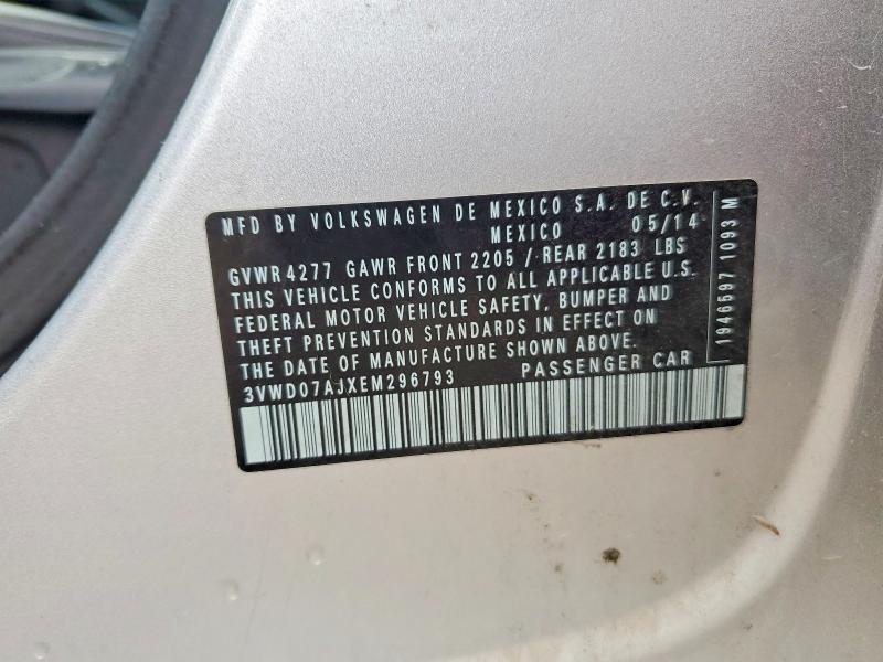 Продаж на аукціоні авто 2014 Volkswagen Jetta, vin: 3VWD07AJXEM296793, номер лоту: 62333626
