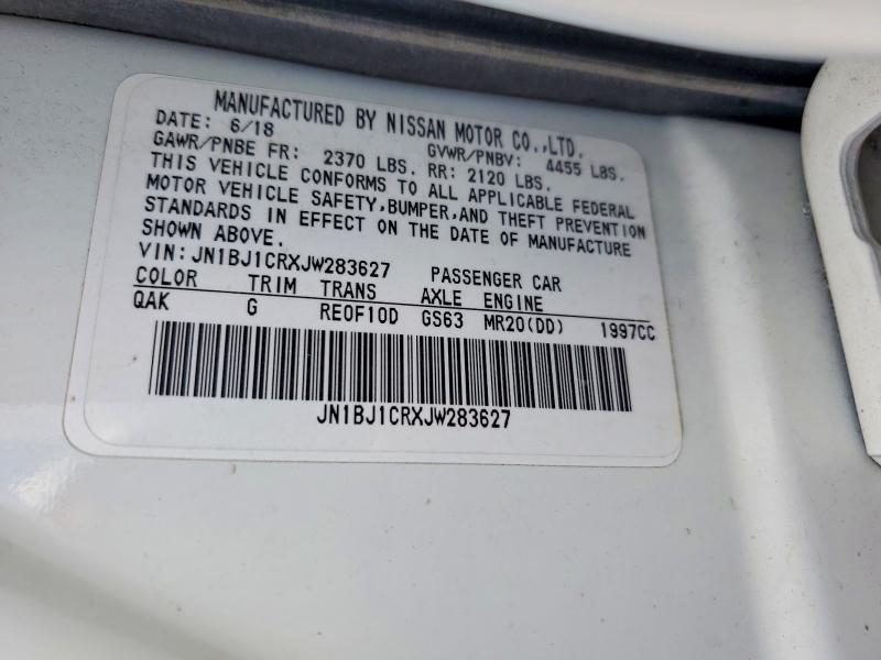 63034856 :رقم المزاد ، JN1BJ1CRXJW283627 vin ، 2018 Nissan Rogue Sport مزاد بيع