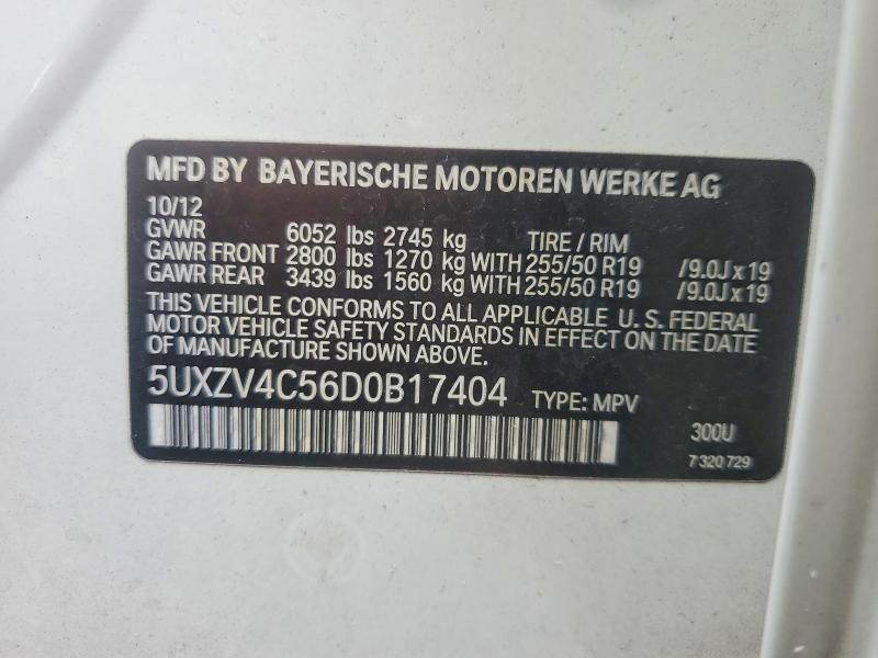 Aukcja sprzedaży 2013 Bmw X5, vin: 5UXZV4C56D0B17404, numer aukcji: 61162136