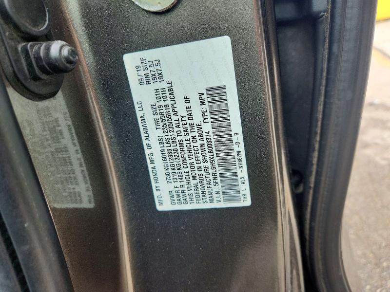 60387946 :رقم المزاد ، 5FNRL6H9XLB008374 vin ، 2020 Honda Odyssey مزاد بيع