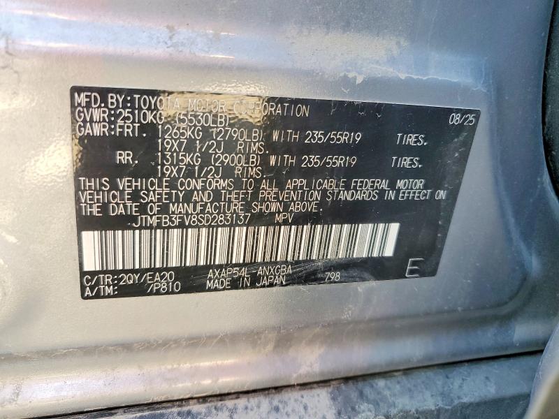 60837206 :رقم المزاد ، JTMFB3FV8SD283137 vin ، 2025 Toyota Rav4 مزاد بيع