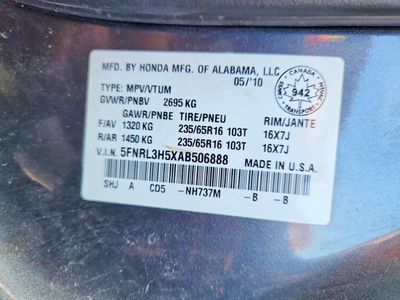 Aukcja sprzedaży 2010 Honda Odyssey, vin: 5FNRL3H5XAB506888, numer aukcji: 62377336
